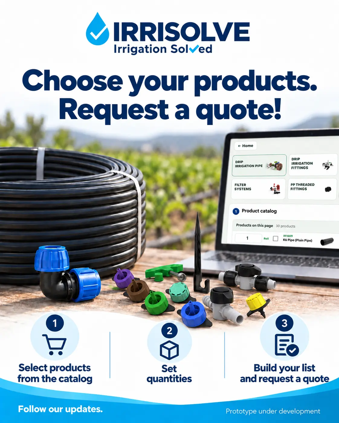 Product list and quotes — IrriSolve